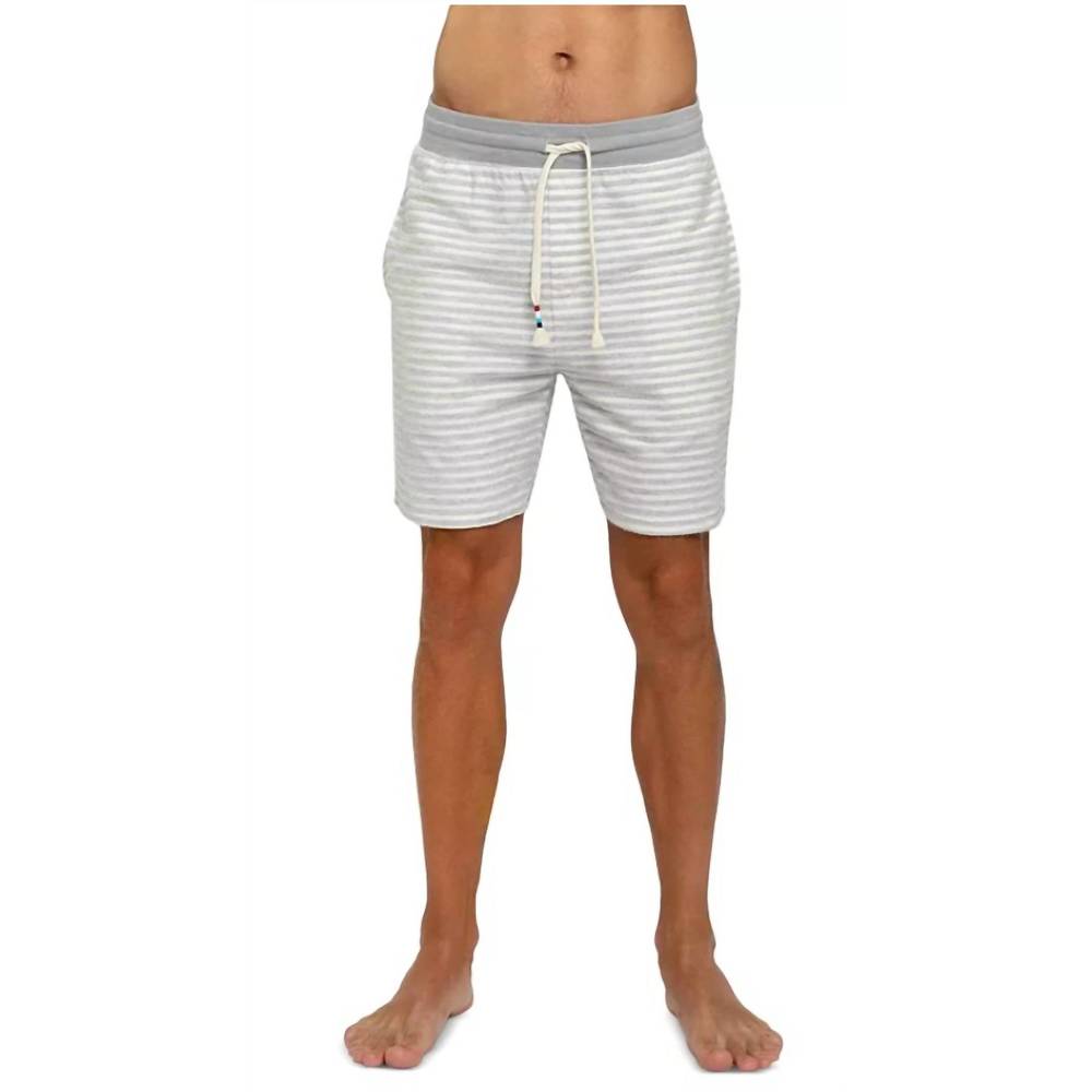 NEW SOL ANGELES men's stripe fleece short in natural